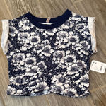 NWT FP Movement free people Hot Shot field floral navy white cropped Tee Blue Size XS Photo 0