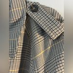 Ann Taylor  Glen check plaid trench coast sz XXL Houndstooth Academia Transition Photo 3