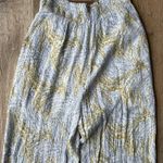 Paper Crane  Smocked Crop Top & Wide Leg Pants Set Yellow Gray Print XS boho  Photo 6