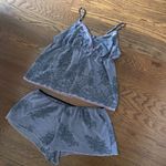 Lace Printed Pajama Set Camisole Sleep Shorts Size 2X Purple and Black Photo 1