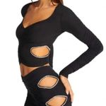 I am gia NWT I.Am.Gia Lovedoll Black Rhinestone Cropped Long Sleeve Top Size XS Photo 0