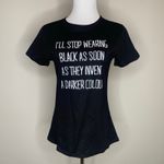 Boutique Black Graphic T Shirt White Phrase Size Large Photo 0