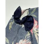 A Love Story Women's Navy Floral Short Sleeve Top Blouse Size S Blue Photo 8