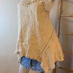 Moon River ANTHROPOLOGIE LINEN BLEND SLEEVELESS ASYMMETRICAL TOP M Photo 1