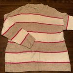 American Eagle  Sweater Women’s Small Cream and White Waffle Knit Striped Photo 0