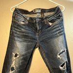 Y2K Soundgirl Blue Straight Leg Jeans Vintage Distressed SZ 9 Ripped Dark Wash Photo 3