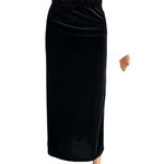 basic editions Vintage Black Velvet Maxi Skirt Elastic Waist XL 90s Goth Grunge Photo 1