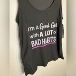 Not A Morning Person Black Graphic Racerback Pajama Tank Size Small NWT Photo 3