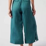 Athleta Playa Linen Wide Leg Crop Pants Women's Size 4 • Borealis Green Teal Photo 7