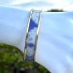 House of Harlow blue and gold tone bangle bracelet Photo 6