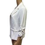 Eliza J  3 Quarter Ruched Sleeve One Button Faux Pocket Blazer Jacket Womens M Photo 3