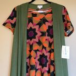 LuLaRoe  Carly T-Shirt Dress XS S M 4 6 8 I0 Black Pink Orange Geometric Floral Photo 7
