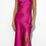 Hello Molly Athenian Satin Maxi Dress Fuchsia Photo 2