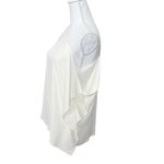 Theory  Womens Petteri Rosina Crepe Top White Cold Shoulder Size Small Photo 5