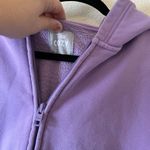 Aritzia cozy fleece boxy zip hoodie cropped purple size Large Photo 2