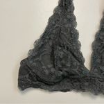 Free People  Intimately Bralette Galloon Lace Halter Adjustable Band Floral Grey Photo 1