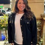 Casual Small Vintage Irregular Shirt Jacket Black Photo 0