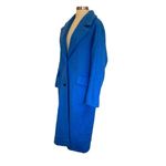 Topshop Royal Blue Textured Longline Coat | Oversized Wool Look Zara Style Jacket Photo 7