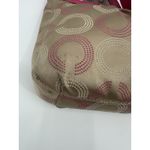 Coach Medium Signature Shoulder Handbag Beige With Hot Pink Leather Trim Photo 11