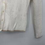 Theory  Open Knit White & Tan Cardigan Top Preppy Designer Size Medium Photo 5
