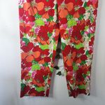 Kathy Ireland  Red Floral Print Crop Pants Photo 2