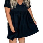Blakely  Stormi Tiered Ribbed Dress in Black, Size S/M​ Photo 0