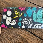 Fossil  Eliza Dark Floral Botanical Design Zip Around Clutch Wallet Photo 4