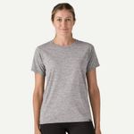 Patagonia Women's Feather Grey Capilene Cool Daily Short Sleeve Shirt,Size L,EUC Photo 6