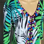 Berek Green Tropical Heavy Beads Cardigan Size L Black Size L Photo 6