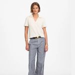 Madewell  Crochet-Knit V-Neck Sweater Tee Vintage Ivory Size Medium Photo 1