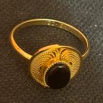 VTG 1/20 12K Gold Filled Filigree Ring | Black Onyx Cabochon Size 8 Photo 9