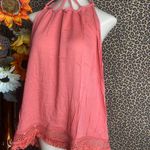 Doe & Rae ✅3/$30✅ NWT  Crabapple Halter Mock Neck Embroidered/Fringe Cami Tank | SMALL | Photo 3