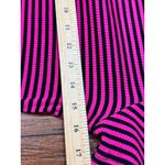 Kensie Womens M Ribbed Knit Striped Midi Dress Short Sleeve Casual Comfort Pink Photo 6