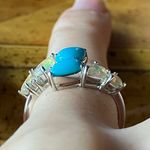 Sleeping Beauty Turquoise Ethiopian Opal Sterling Silver Ring Size 7 Photo 1