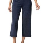 Habitat L Washed Terry Chili Flood Pants Wide Leg Navy Pockets Elastic Waist Photo 0