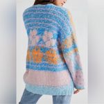 Free People Women’s Gather Me Cardigan Sweater Blue Oversized Size Medium Photo 1
