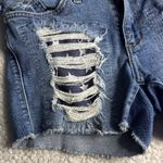 Rock & Republic Patriotic Distressed Blue Jean Shorts Photo 4