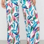 ONIA  Tropical Pants Medium Beach Print Resort Vacation Summer Lounge Photo 0