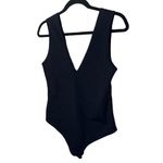 Free People Keep It Sleek Low-Back Bodysuit - Black L Photo 2