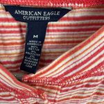 American Eagle Top M Red Striped Henley Cotton Preppy Soft Casual Preppy 90s Y2K Photo 1