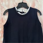 Loft Women's Eyelet Mixed Media Sweater Tank Forever Navy Photo 3