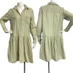 Grayson Womens Long Sleeve Woven Drop Waist Shirt Dress Light Green Size 2 Photo 1