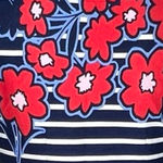 Talbots  Dress Womens XS Petite Navy Blue White Striped Floral Sheath Work Casual Photo 5