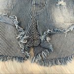 One Teaspoon  25 Blue Striped Distressed Outlaws Low Waist Button Fly Denim Short Photo 7