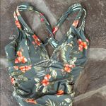 Cupshe  Floral Green Teopical One Piece Swimsuit slimming ruched adjustable Photo 2