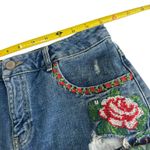 ASOS Floral Embroidered Denim Cut Off Shorts US Size 6 Photo 2