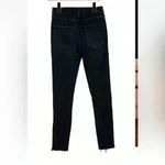 AGOLDE  Mid Rise Skinny Denim Jeans US 26 Raw Frayed Hem Dark Wash Inseam 29” Photo 2