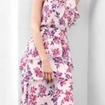 EXPRESS  Y2K Pink Purple Tiered Floral Halter Maxi Dress with Ruffles size Small Photo 5