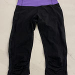 Lululemon Capri Leggings‎ Black and Purple Size 4 Photo 0