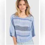 Cloth & Stone Anthropologie  Striped Button Down Blouse Light Blue XS Photo 1